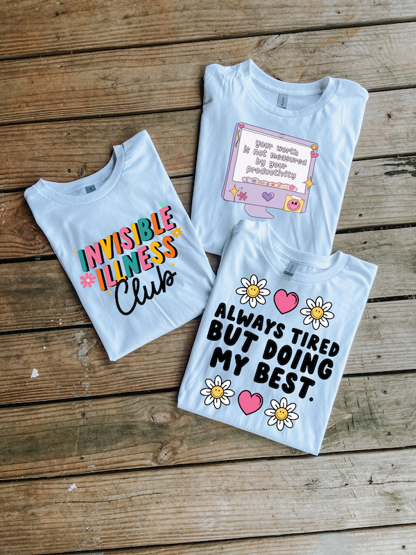 Invisible illness club tees (FRONT DESIGNS)