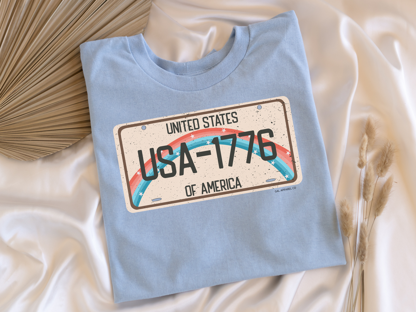 America 1776 license plate design (front of shirt)