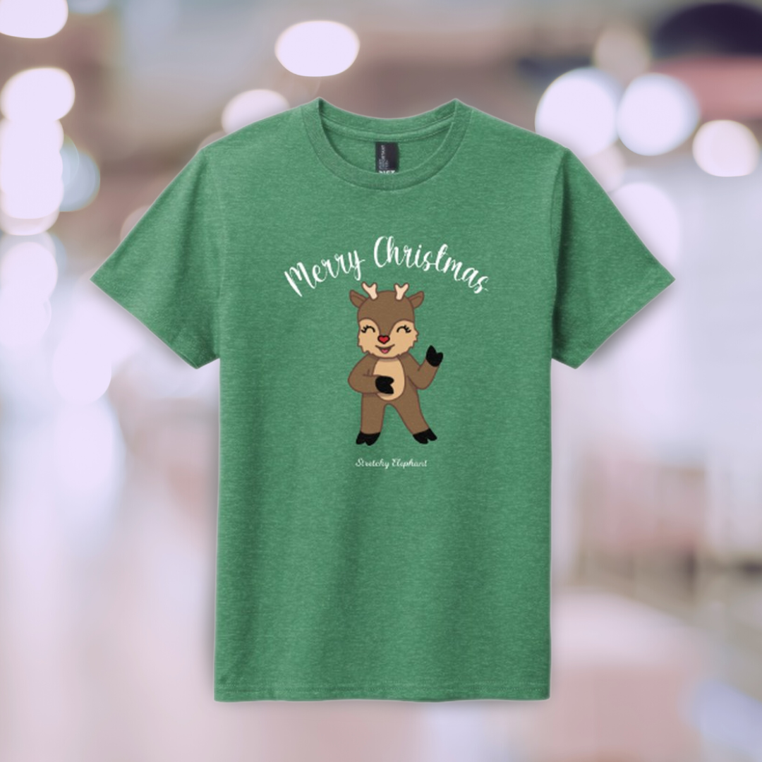 STRETCHY ELEPHANT "MERRY CHRISTMAS DEER" District Youth Very Important Tee