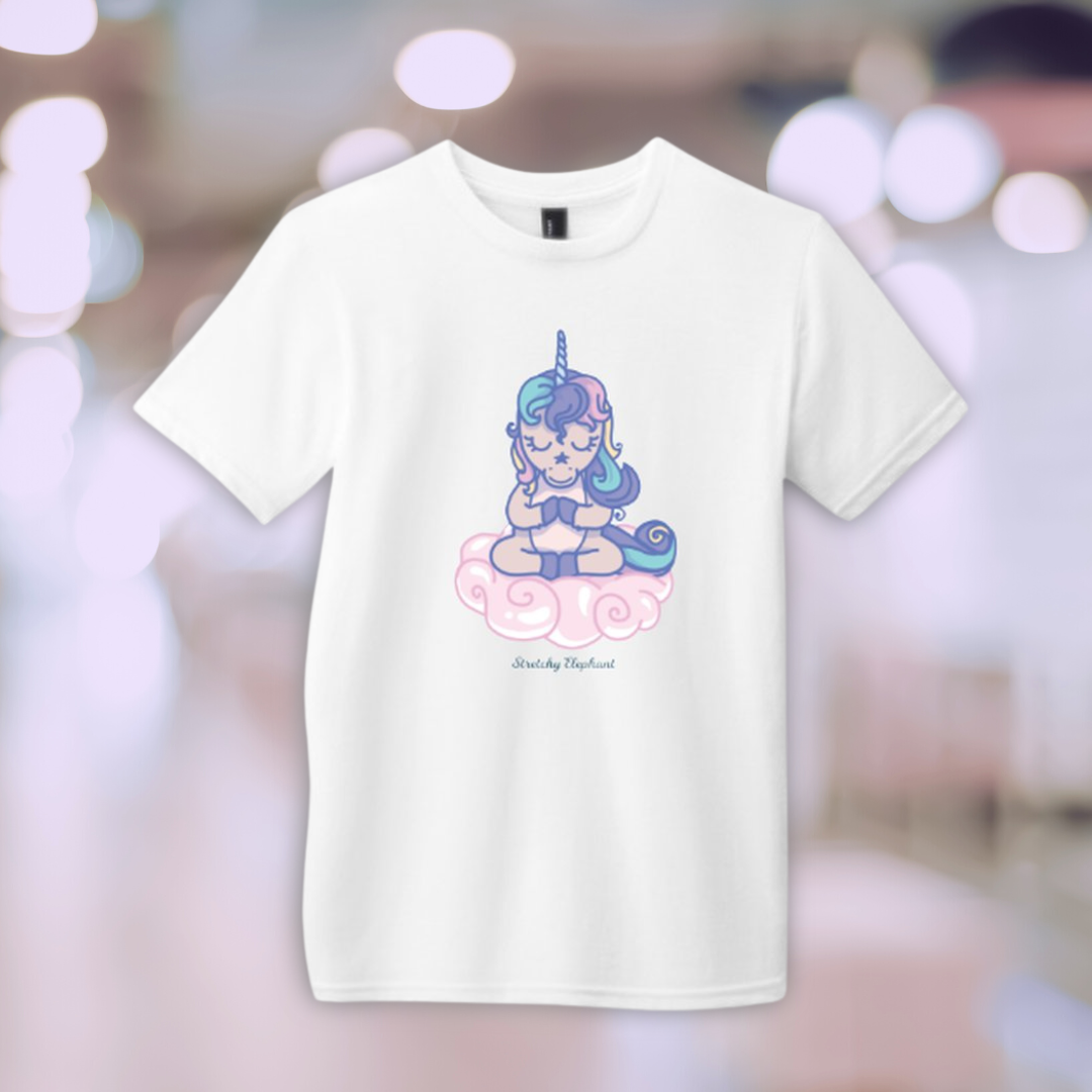 STRETCHY ELEPHANT "MEDITATING UNICORN" District Youth Very Important Tee