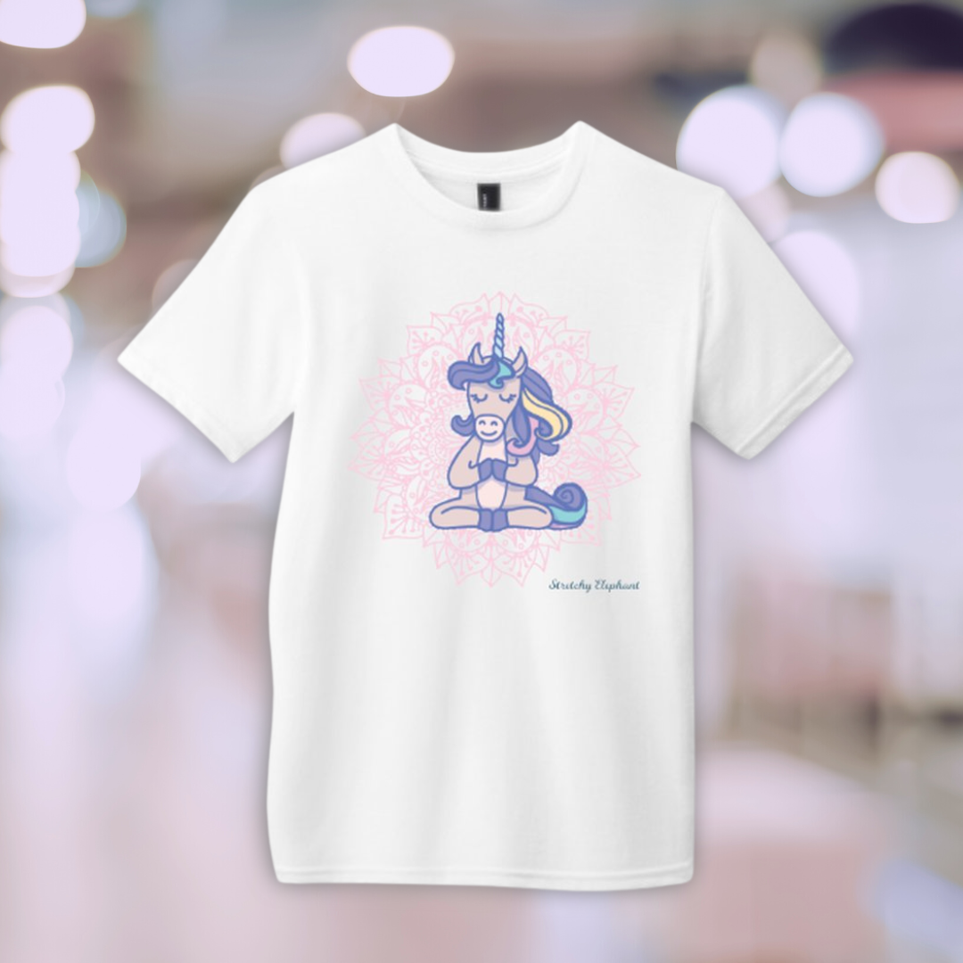 STRETCHY ELEPHANT "MEDITATING UNICORN 2" District Youth Very Important Tee