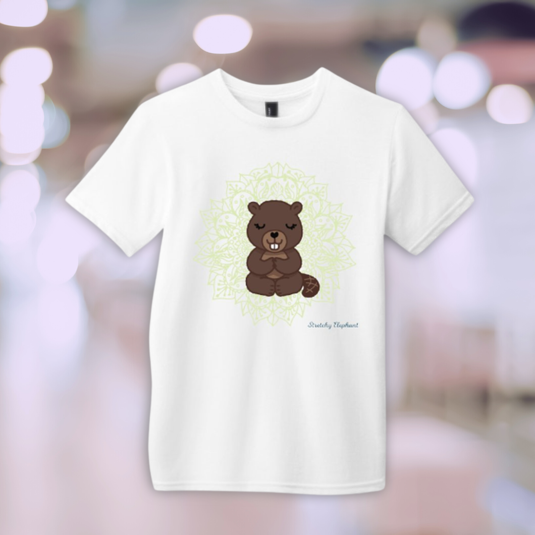 STRETCHY ELEPHANT "MEDITATING BEAVER" District Youth Very Important Tee