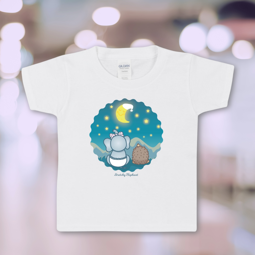 STRETCHY ELEPHANT "STAR GAZING" Gildan Heavy Cotton Toddler T-Shirt