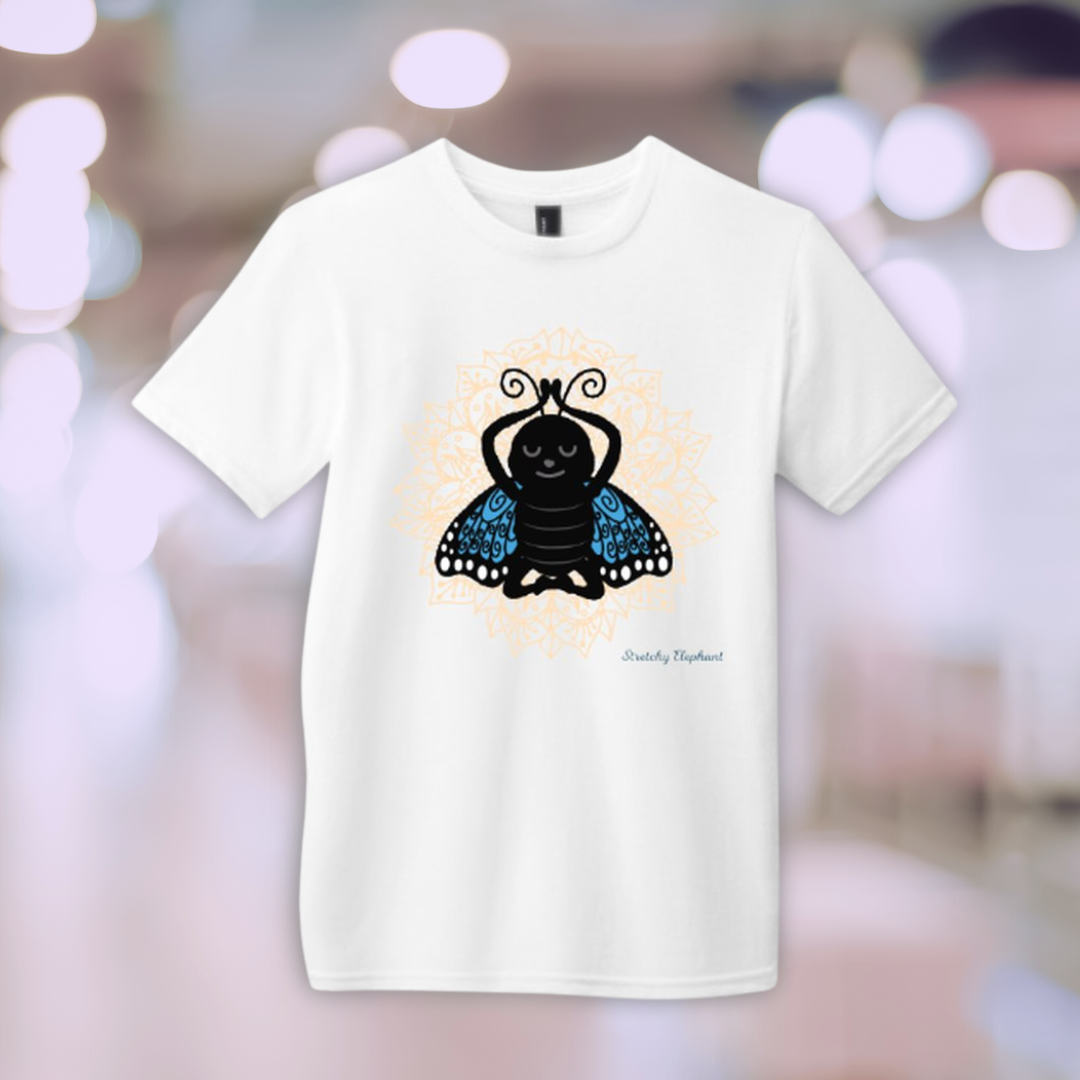 STRETCHY ELEPHANT "MEDITATING BUTTERFLY" District Youth Very Important Tee