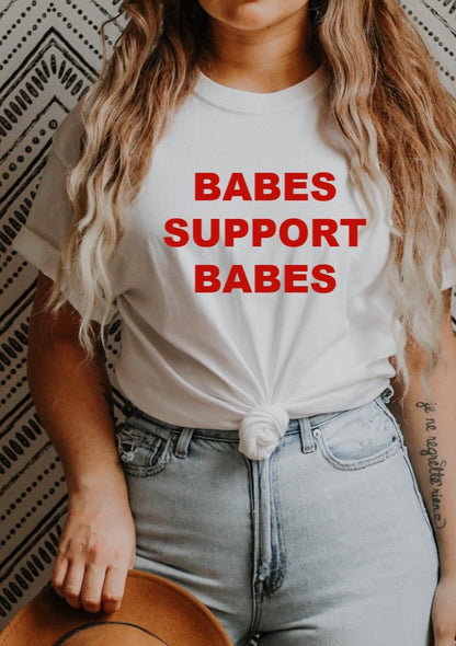 Babes Support Babes - Red Ink Tee