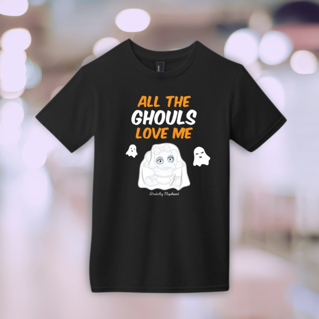 STRETCHY ELEPHANT "GHOULS LOVE ME" District Youth Very Important Tee