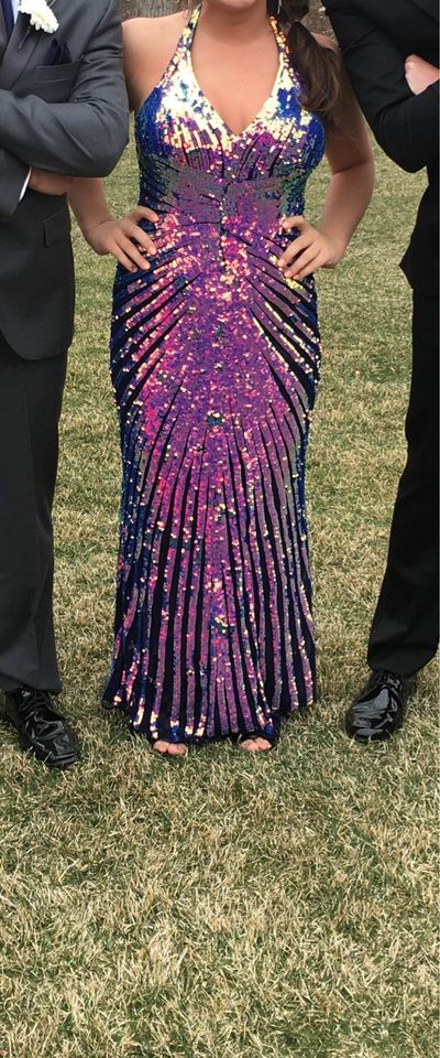 Formal Dress Purple Sequins