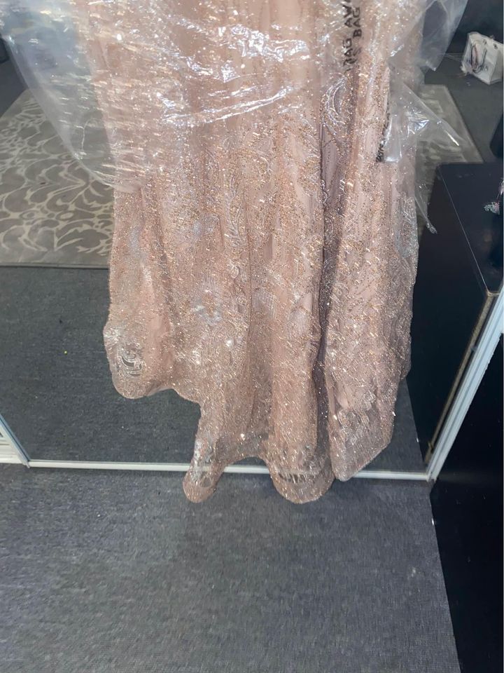 Women's Glitter Tan/Pink Formal Dress