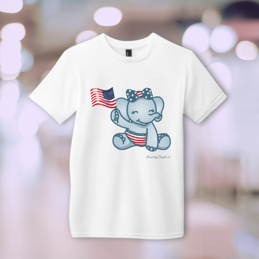 BABY STRETCHY ELEPHANT "4 JULY" District Youth Very Important Tee