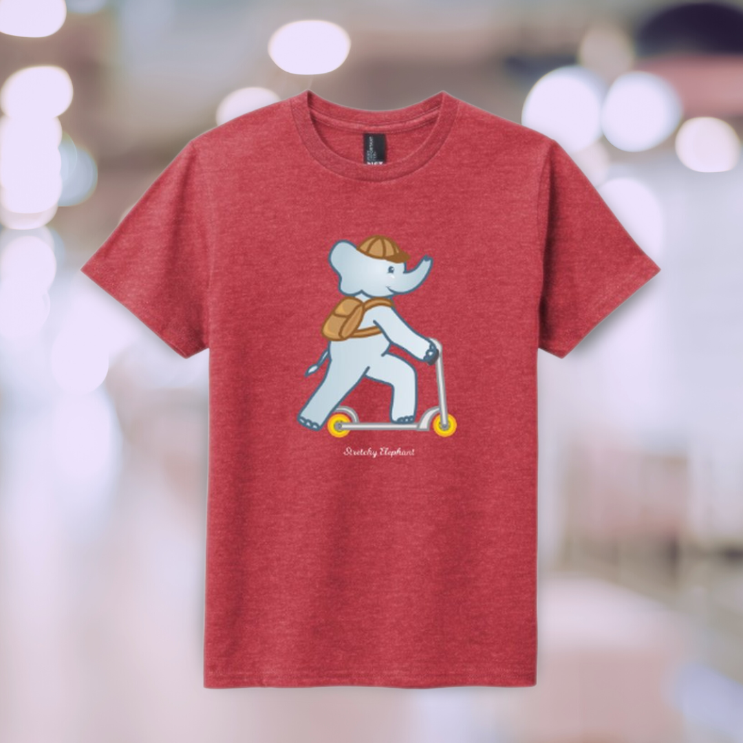 STRETCHY ELEPHANT "RIDING" District Youth Very Important Tee