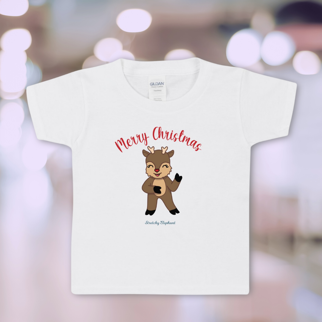 STRETCHY ELEPHANT "MERRY CHRISTMAS DEER " Gildan Heavy Cotton Toddler T-Shirt