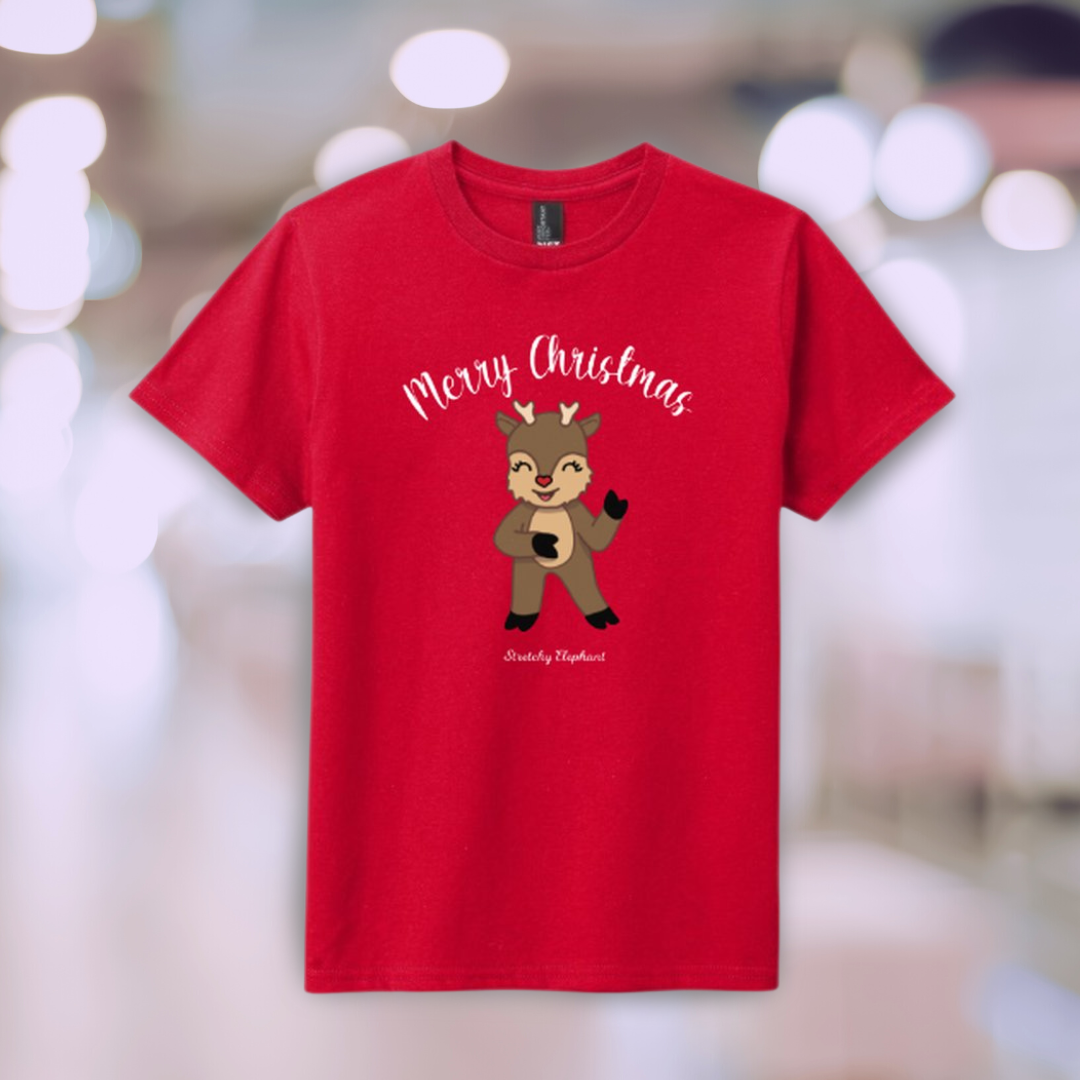 STRETCHY ELEPHANT "MERRY CHRISTMAS DEER" District Youth Very Important Tee