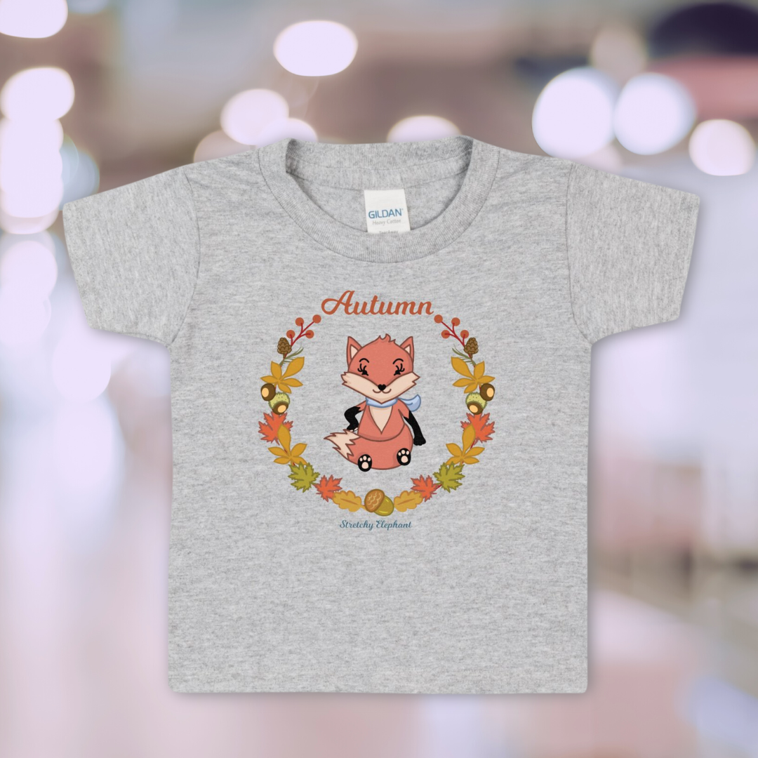 STRETCHY ELEPHANT "AUTUMN FOX" Gildan Heavy Cotton Toddler T-Shirt