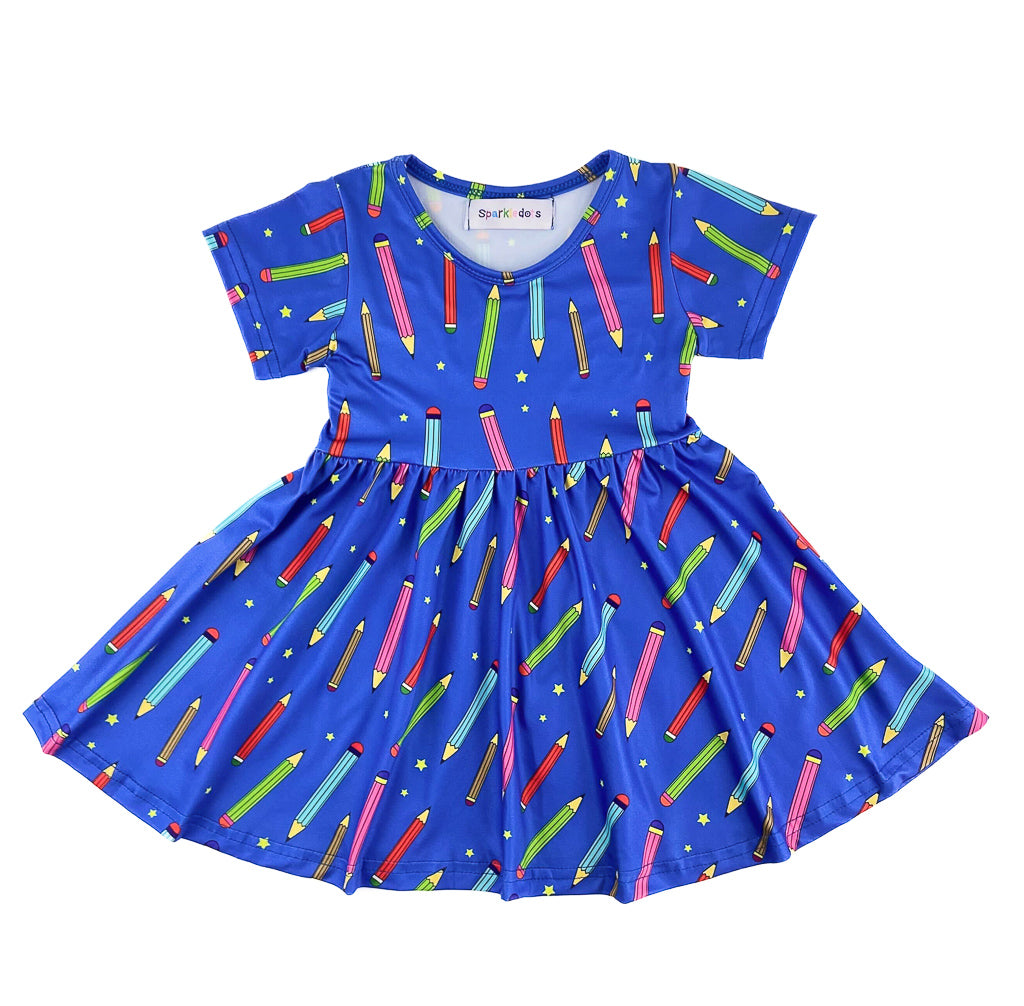 Pencil Twirly Dress (CC4604)-Dresses-ComfyCute by Sparkledots-sparkledots