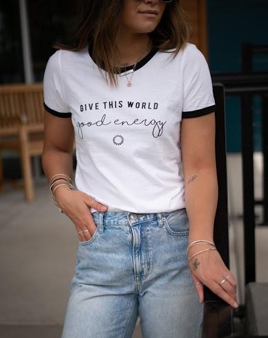 Give This World Good Energy - Retro Fitted Ringer