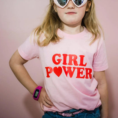 GIRL POWER Tshirt - Pink & White