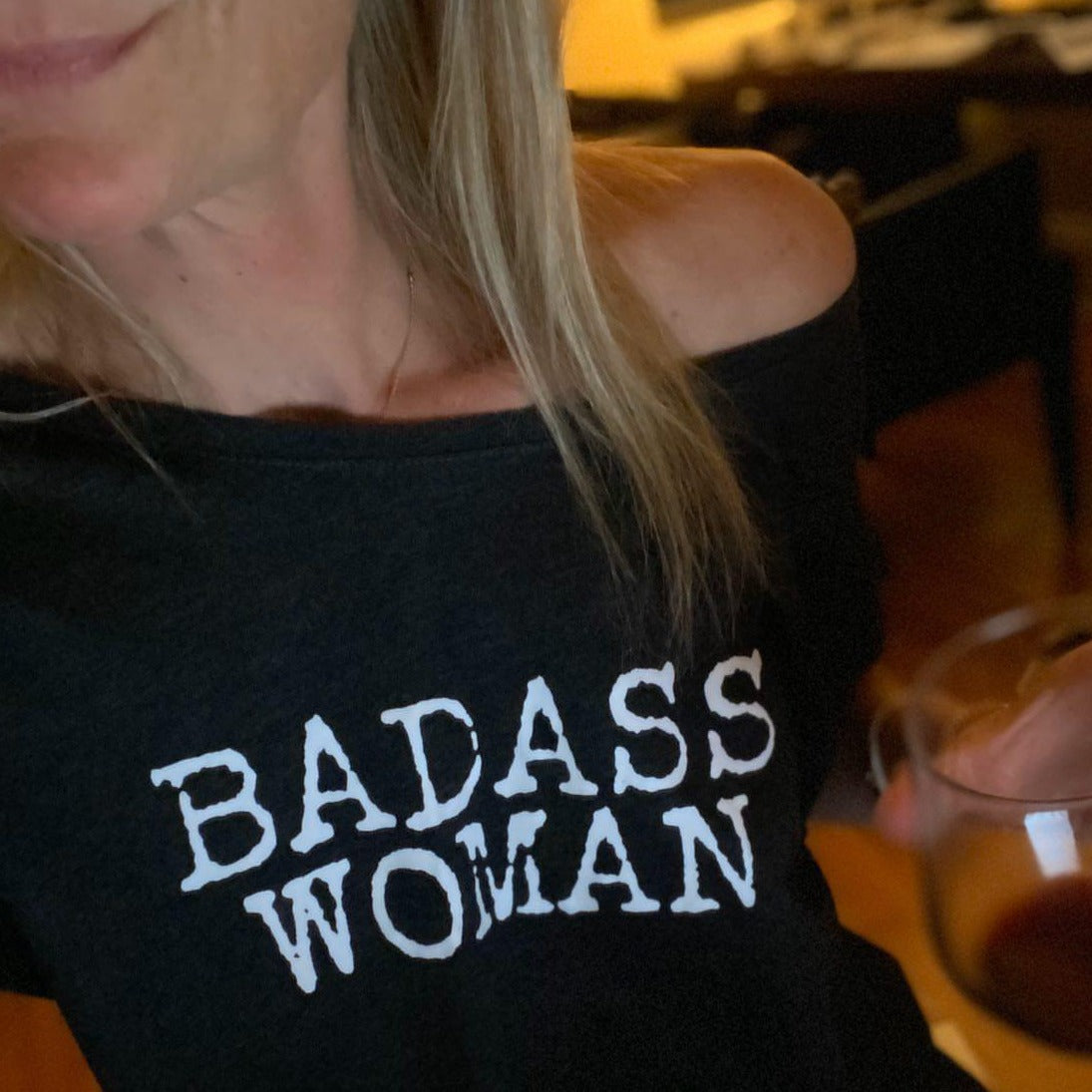 Badass Woman, Typewriter Font - Retro Fitted Ringer