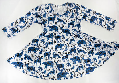 Indigo Forest Friends Twirly Dress (CC4907)