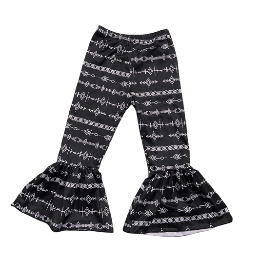 Black & White Aztec Bell Bottoms (SWS4300)-Pants-Sparkledots-sparkledots