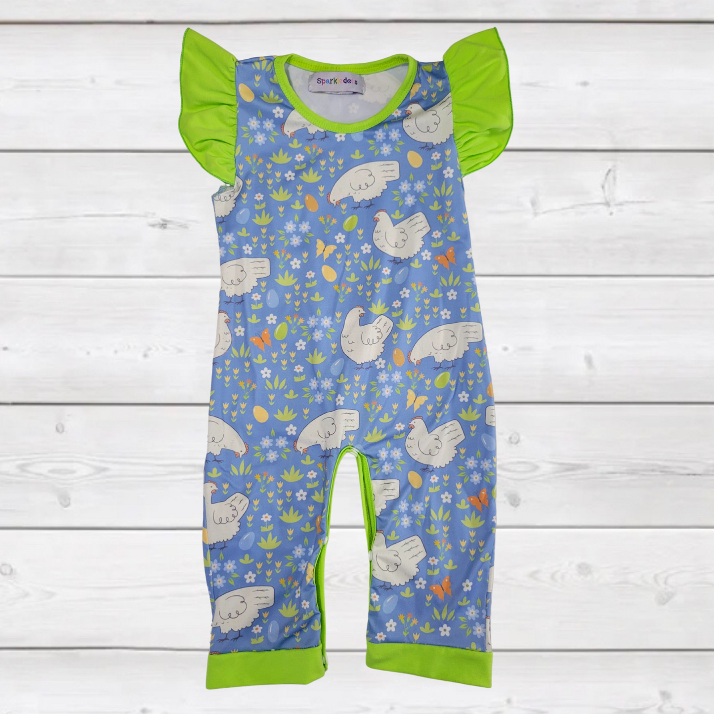 Happy Hens Romper (SWS5049)-Jumpsuits & Rompers-Sparkledots-sparkledots