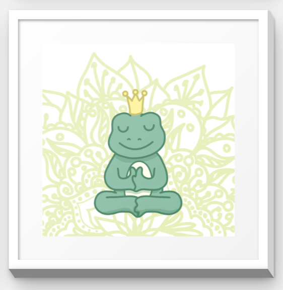 Stretchy Elephant Framed Art "Meditating Frog" - Little Lady Agency