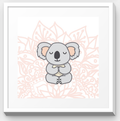 Stretchy Elephant Framed Art "Meditating Koala" - Little Lady Agency