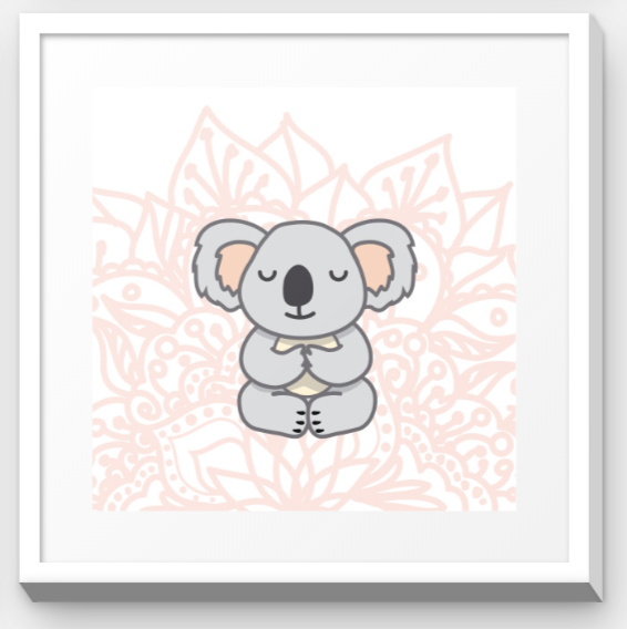 Stretchy Elephant Framed Art "Meditating Koala" - Little Lady Agency