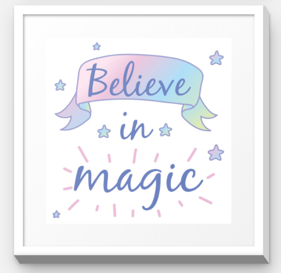 Stretchy Elephant Framed Art "Believe In Magic" - Little Lady Agency