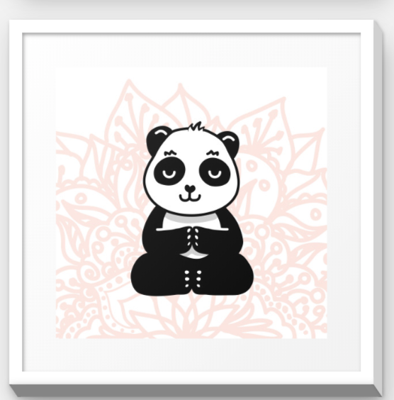 Stretchy Elephant Framed Art "Meditating Panda" - Little Lady Agency
