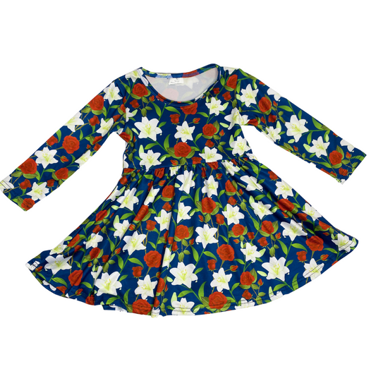 Classic Holiday Floral Twirly Dress (CC5605)