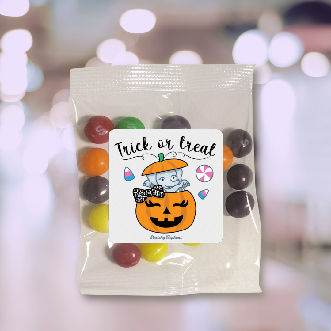 STRETCHY ELEPHANT "TRICK OR TREAT PUMPKIN" Skittles® Snack Pack