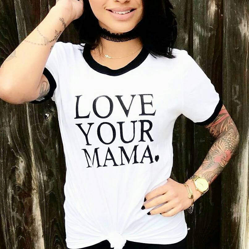 LOVE YOUR MAMA, Boyfriend Tee or Tank, Love Your Mama, Mama Tee, Mom T, Mom Gift, Mom Life, Mama Bird,  Love Your Mama