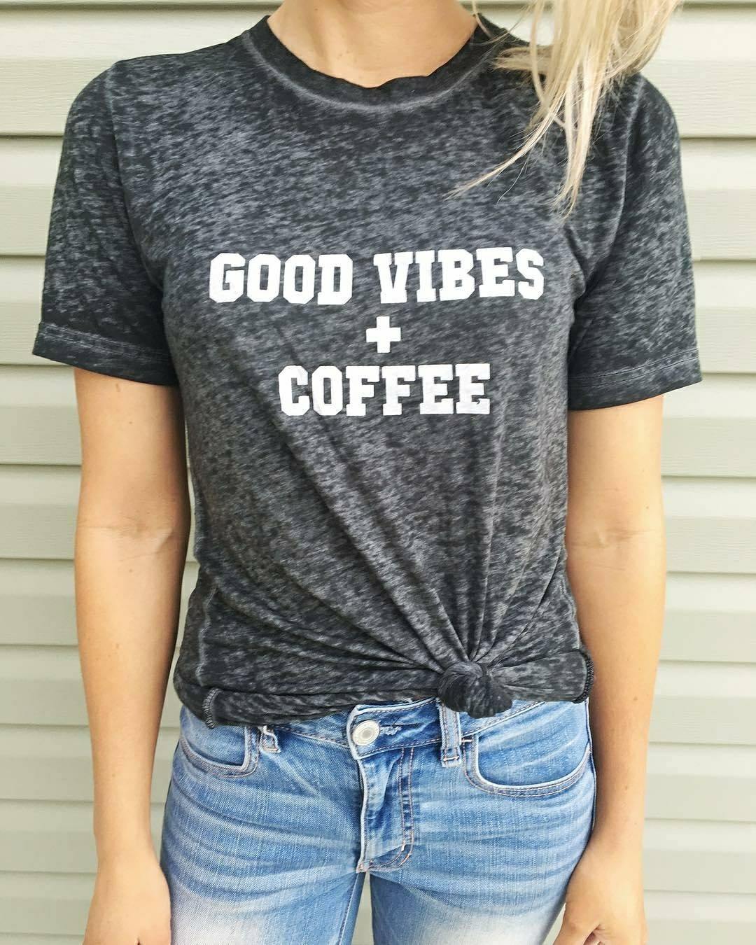 Good Vibes + Coffee - Boyfriend Tee