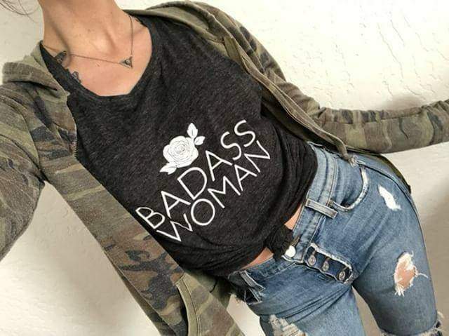 BADASS WOMAN, Rose, Badass Woman Tshirt, Badass Women Tshirt, Badass Woman Shirt, Badass Woman