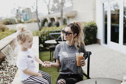 MAMA BIRD, Gray Mama Bird Tee, Mama Bird Tshirt, Mama Bird Tshirts, Mom Tee, Mama Bird Shirt, Mama Bird Tshirt, Mama Bird Tee