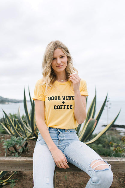Good Vibes + Coffee - Boyfriend Tee