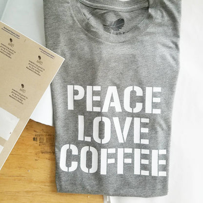 PEACE LOVE COFFEE, Coffee Tshirts, Coffee Shirts, Coffee Tshirt, Peace Love Coffee Tshirt