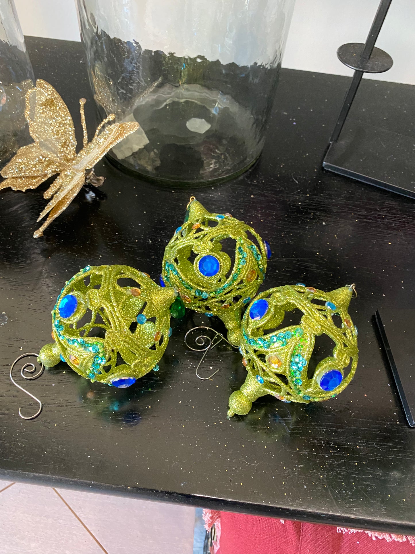 Green gem ornaments