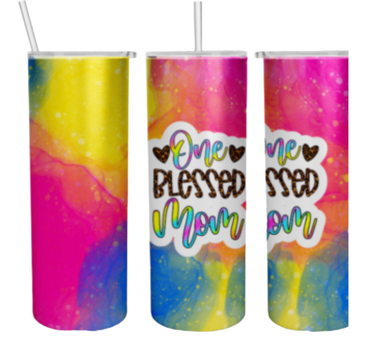 Blessed Mom Tie Dye 20 oz Tumbler