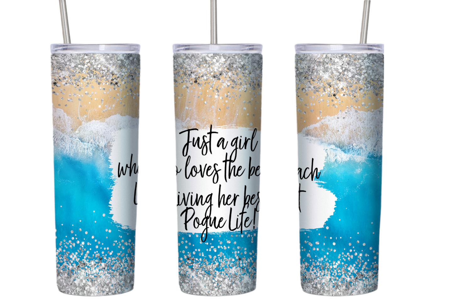 Just a Girl Who Loves the Beach Living Her Best Pogue Life 20 oz Tumbler
