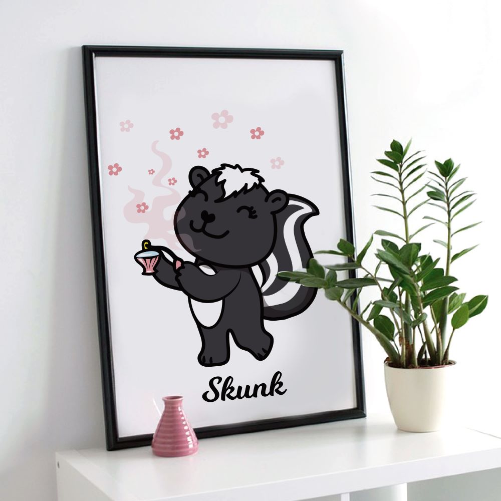 Stretchy Elephant Framed Art "Skunk" - Little Lady Agency