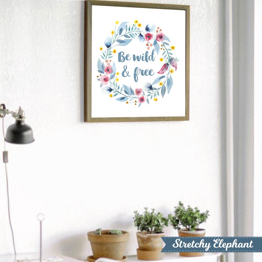 Stretchy Elephant Framed Art "Live Wild And Free" - Little Lady Agency