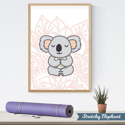 Stretchy Elephant Framed Art "Meditating Koala" - Little Lady Agency