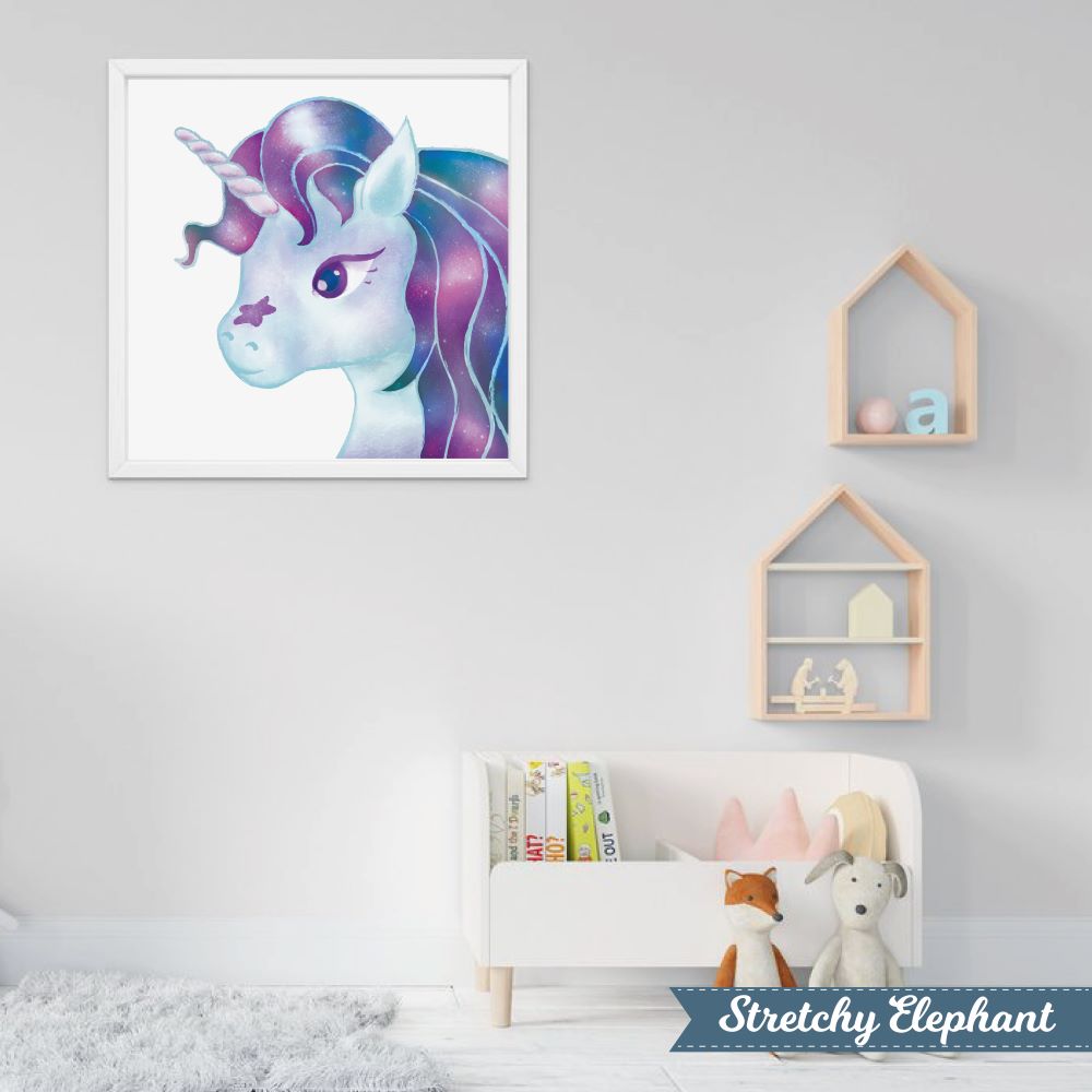 Stretchy Elephant Framed Art "Unicorn Purple Sparkly" - Little Lady Agency