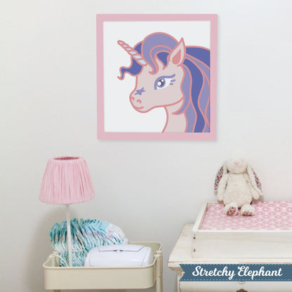 Stretchy Elephant Framed Art "Unicorn Pink And Purple" - Little Lady Agency