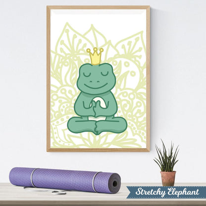 Stretchy Elephant Framed Art "Meditating Frog" - Little Lady Agency